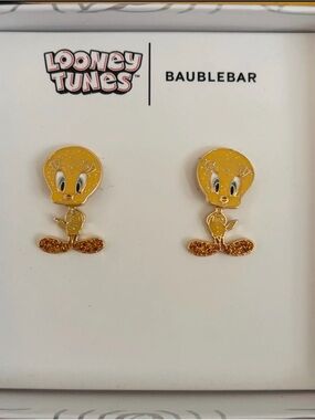 BaubleBar Yellow Tweety Bird Enamel Stud Earrings